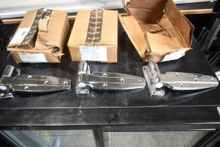 3 BRAND NEW SCRATCH AND DENT! Items Including Kason® 1245 Reversible Cam-Rise Door Hinge (Polished Chrome, 1 3/8" Offset), 10 1/16" x 5 1/2", Kason® 1245 Reversible Cam-Rise Door Hinge (Polished Chrome, 1 1/8" Offset), 10 1/16" x 5 1/2", Kason® 11248000020 10 1/8" x 5 21/32" Reversible Spring-Assisted Cam Lift Hinge with 1 1/4" Offset. 3 Times Your Bid!