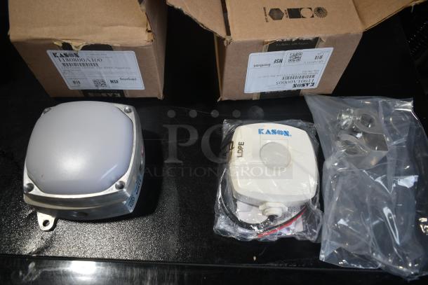 2 BRAND NEW SCRATCH AND DENT! Items Including Kason® 1808 5 1/8" x 5 1/8" Surface Mount LED Light Fixture, 120V, 13W and Kason® 1901A Low Bay Walk-In Motion Sensor with Mounting Kit, 120V-277V. 2 Times Your Bid! - Image 1 of 5