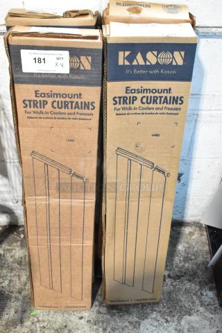 4 BRAND NEW SCRATCH AND DENT! Items Including Kason® 401 Easimount Strip Curtain Set (6"W x 84"H Strip), 42" Door Width 507SA6064284, Kason® 402 Easimount Strip Curtain Set (6"W x 84"H Strip), 38" Door Width 507LA6063884, Kason® 401 Easimount Strip Curtain Set (6"W x 84"H Strip), 38" Door Width 507SA6063884, Kason® 402 Easimount Strip Curtain Set for 42" Door Width 507402064284. 4 Times Your Bid!