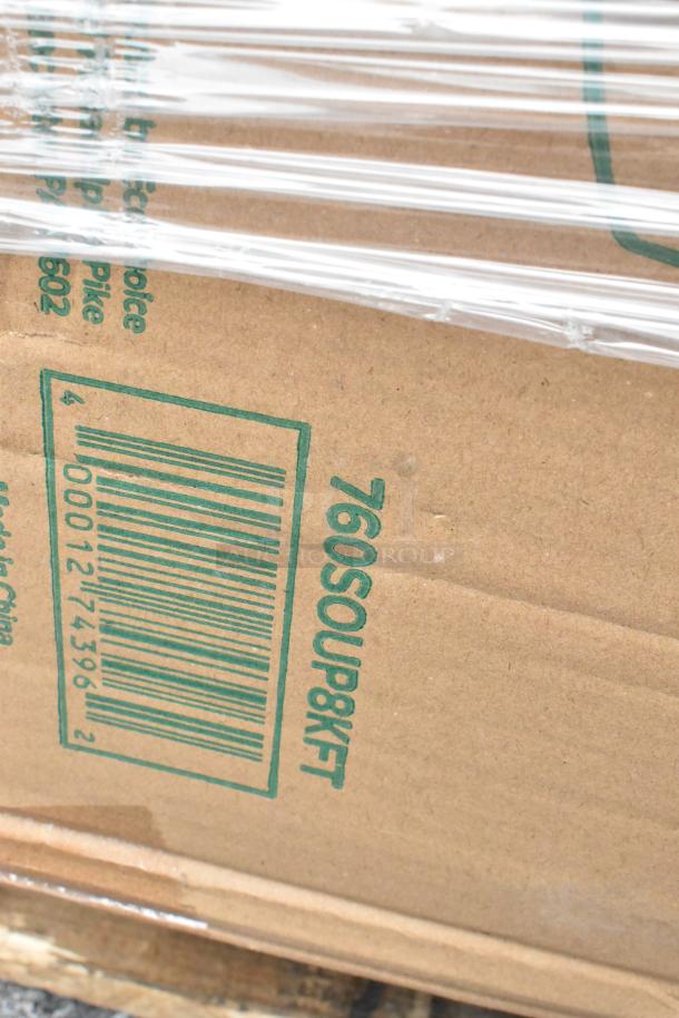 Cardboard box with barcode and code "760SOUP8KFT," wrapped in plastic. Box appears in good condition.