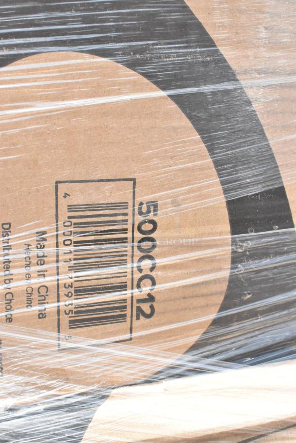 Cardboard box with barcode, marked "500CC12," wrapped in plastic. Label indicates "Made in China."