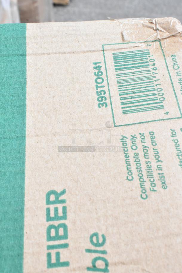 Cardboard box with barcode 00011 76401 and number 395T0641. Marked as compostable, made in China. Slight edge wear visible.