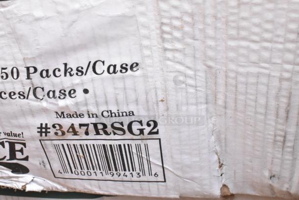 Cardboard case labeled "#347RSG2," holds 50 packs, made in China, with barcode. Box shows wear.