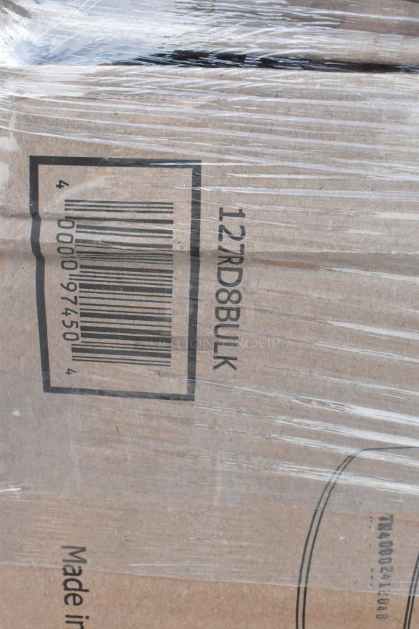 Cardboard box wrapped in plastic, labeled "12RD8BULK" with visible barcode. Box appears sealed and unused.