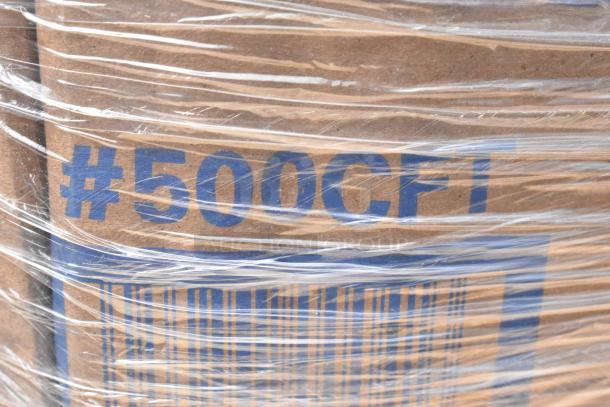 Wrapped cardboard box showing "#500CFT" and a barcode, indicating volume or identification; in good condition.