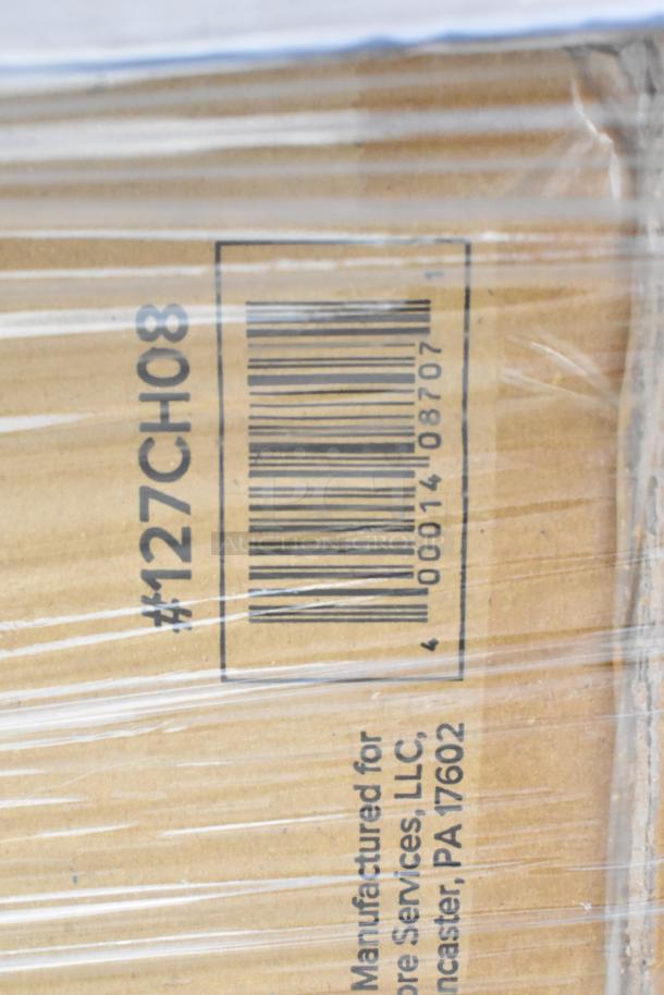Cardboard box wrapped in plastic with barcode #0001408707 and marking #127CH08. Manufactured for store services, Lancaster, PA.