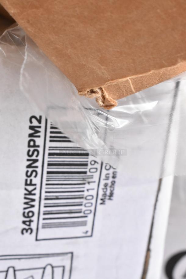 Cardboard and plastic packaging with barcode "346WKFSNSPM2," labeled "Made in Mexico." Slight box damage visible.