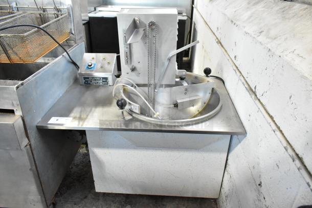 Hilliard's chocolate tempering machine, stainless steel, commercial use, integrated control panel, used condition.