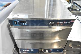 Alto-Shaam warming drawer, made in USA, stainless steel, dual compartments, manual controls, Halo Heat system; used condition.