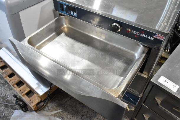 Alto-Shaam warming drawer, stainless steel, HALO HEAT technology, used condition, U.S. made, visible control panel.