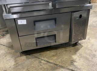 True Commercial Stainless Steel 2 Drawer Refrigerated Chef Base! Model: TRCB-48 SN: 5218286! 115V 1 Phase! On casters! - Item #1191650