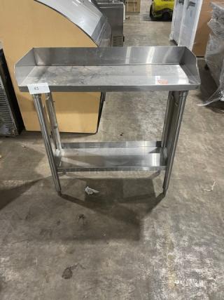 Commercial Stainless Steel Narrow Worktop Table! With Single Undershelf! On Legs! - Item #1192448