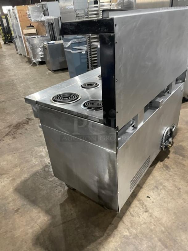Garland Sentry Series Commercial Stainless Steel Electric Powered 10-Burner Range/Double Oven Combo! With Back Splash & Overhead Salamander Shelf! With Wired Oven Racks! Model: S684 SN: 0404RE0062! 208V 3 Phase! On Casters! - Image 4 of 11