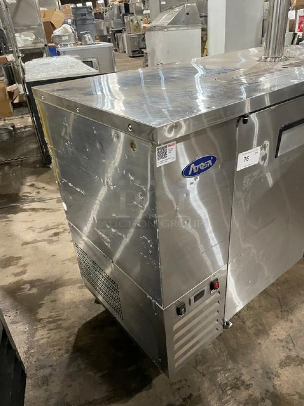 Atosa Commercial Stainless Steel 2 Door Back Bar Cooler/Direct Draw Kegerator! With Single Tower Double Tap! With Drip Tray! Model: MKC58 SN: MKC58AUS10031B091600C40018! 115V 1 Phase! On Casters! - Image 2 of 11
