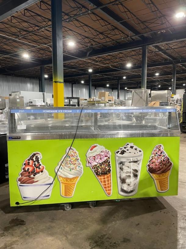 Master-Bilt Commercial White Homemade Style Ice Cream/Frozen Yogurt Dipping Cabinet! With Serve Over Sneeze Guard! With Lift Up Rear Access! With Poly Coated Wire Rack! - Image 1 of 7