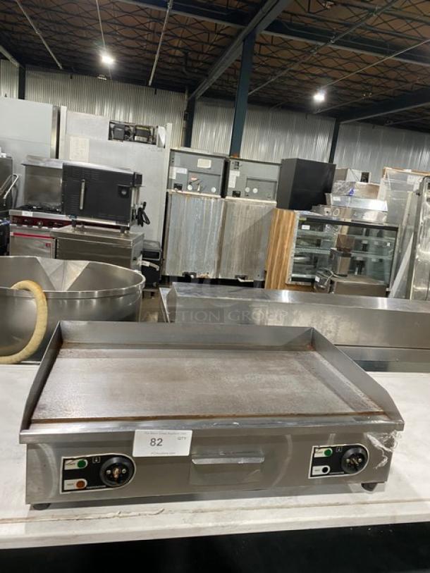 Commercial Stainless Steel Electric Powered Countertop Flat Griddle! With Back & Side Splash! On Legs! - Image 1 of 8