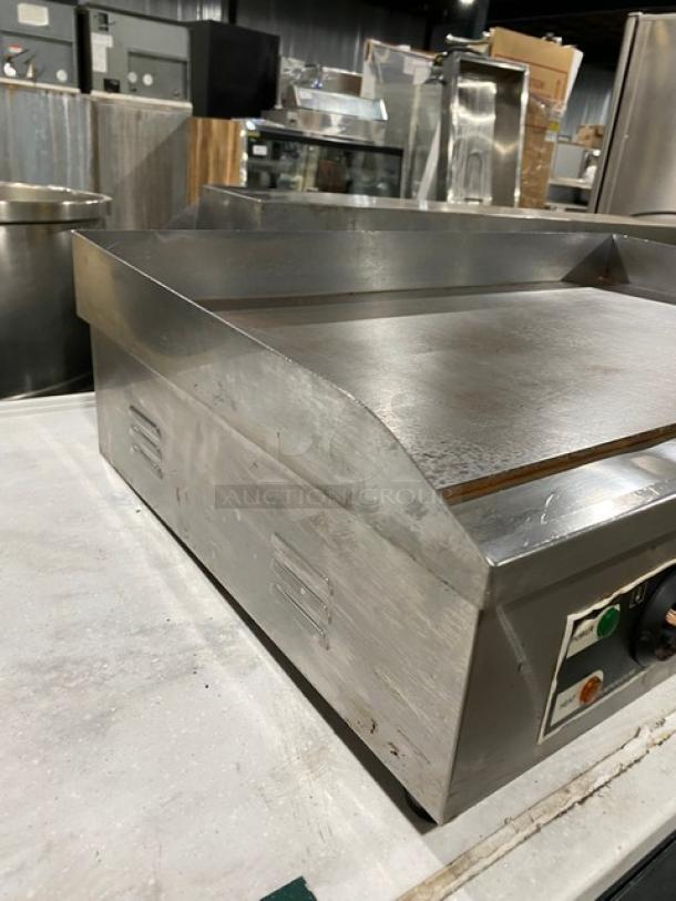 Commercial Stainless Steel Electric Powered Countertop Flat Griddle! With Back & Side Splash! On Legs! - Image 2 of 8