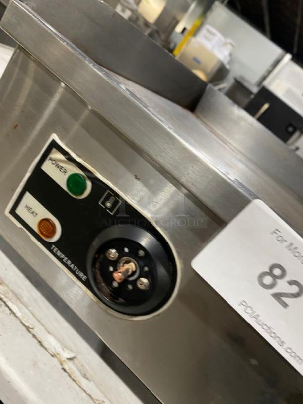 Commercial Stainless Steel Electric Powered Countertop Flat Griddle! With Back & Side Splash! On Legs! - Image 7 of 8