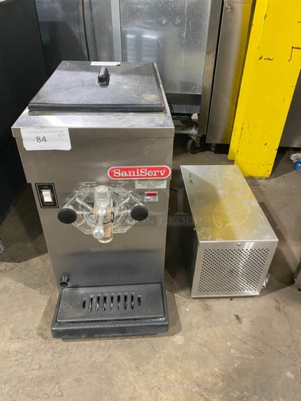 SaniServ Commercial Stainless Steel Electric Powered Countertop Air-Cooled Margarita/Cocktail/Frozen Beverage Machine! With Single 20 Qt. Hopper! With Drip Tray! Model: A7071J SN: 224555499! - Image 1 of 11