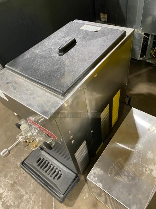 SaniServ Commercial Stainless Steel Electric Powered Countertop Air-Cooled Margarita/Cocktail/Frozen Beverage Machine! With Single 20 Qt. Hopper! With Drip Tray! Model: A7071J SN: 224555499! - Image 3 of 11