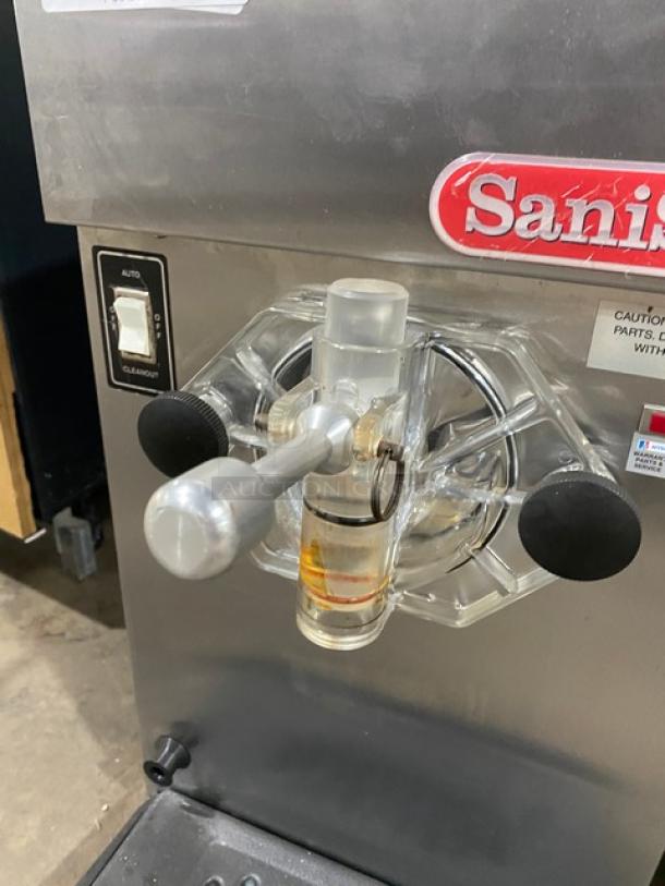 SaniServ Commercial Stainless Steel Electric Powered Countertop Air-Cooled Margarita/Cocktail/Frozen Beverage Machine! With Single 20 Qt. Hopper! With Drip Tray! Model: A7071J SN: 224555499! - Image 7 of 11