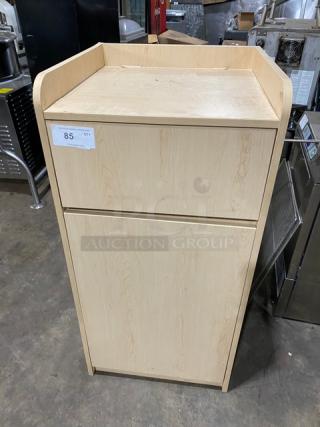 Commercial Enclosed Wooden Style Receptacle Cabinet! With Black Trash/Waste Bin! ALL ONE MONEY!