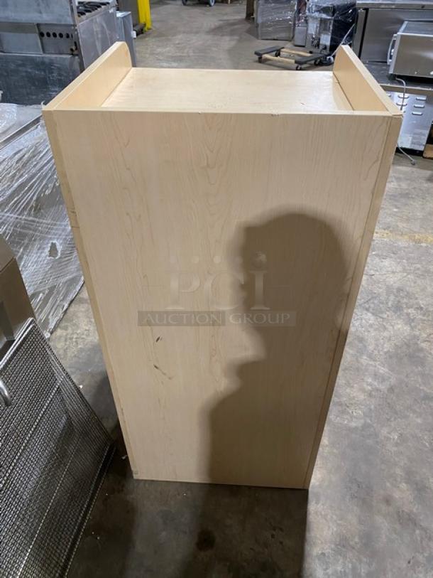 Commercial Enclosed Wooden Style Receptacle Cabinet! With Black Trash/Waste Bin! ALL ONE MONEY! - Image 4 of 7