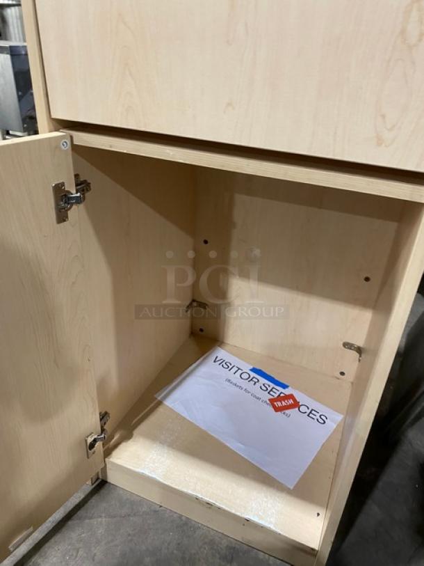Commercial Enclosed Wooden Style Receptacle Cabinet! With Black Trash/Waste Bin! ALL ONE MONEY! - Image 5 of 7