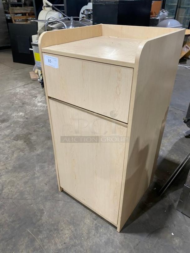 Commercial Enclosed Wooden Style Receptacle Cabinet! With Black Trash/Waste Bin! ALL ONE MONEY! - Image 7 of 7