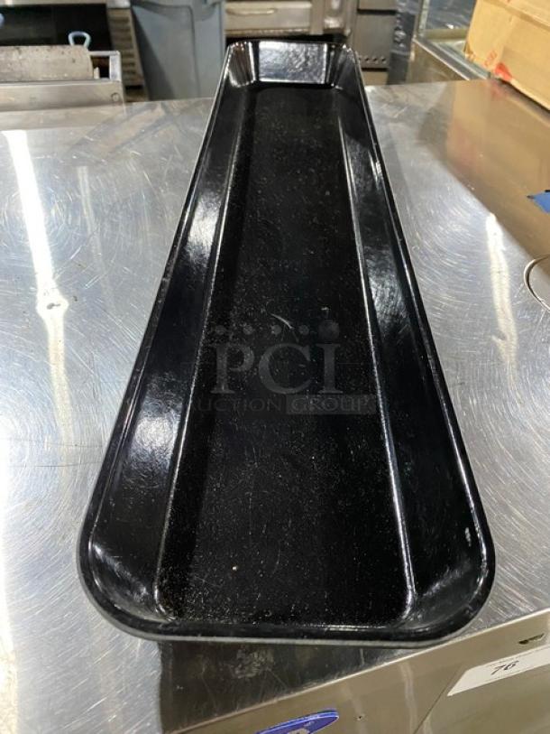 BRAND NEW! Cambro Commercial Black Fiberglass 6-9/16" x 30" x 2" Rectangular Market Display Tray/Pan! Model: 6302MT110! 12X Your Bid! - Image 2 of 5