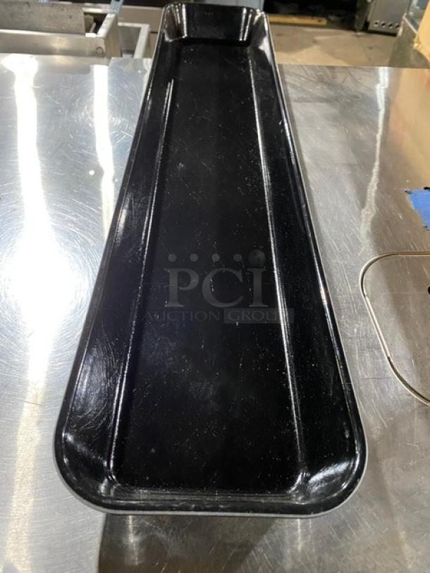 BRAND NEW! Cambro Commercial Black Fiberglass 6-9/16" x 30" x 2" Rectangular Market Display Tray/Pan! Model: 6302MT110! 12X Your Bid! - Image 2 of 5