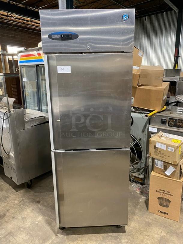Hoshizaki Commercial Stainless Steel Solid Single Section Half Door Reach-In Refrigerator! Energy Star Certified! With Pan Slides! Model: CR1S-HS SN: F60066B! 115V 1 Phase! On Casters! - Image 1 of 9