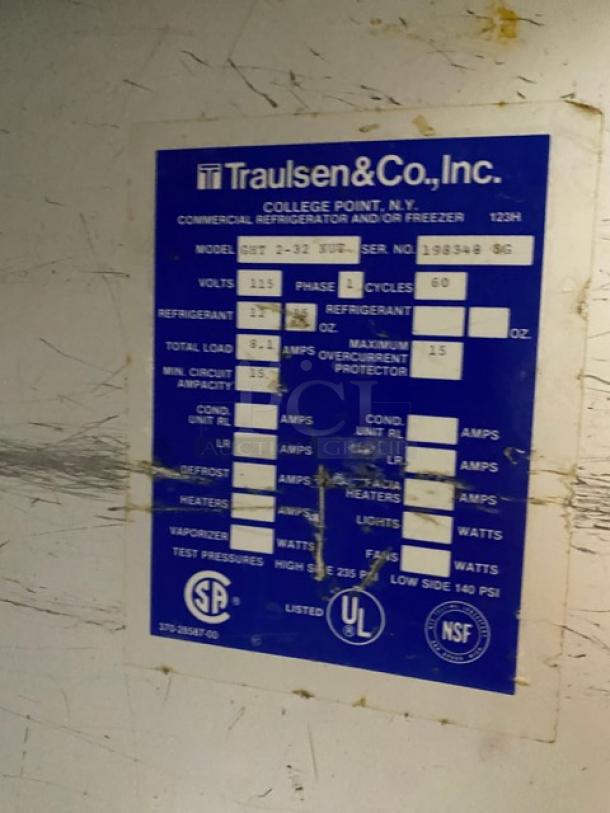 Traulsen Commercial Stainless Steel Solid 2 Door Reach In Refrigerator! Model: GHT 2-32 NUT SN: 198348 5G! 115V 1 Phase! - Image 6 of 8