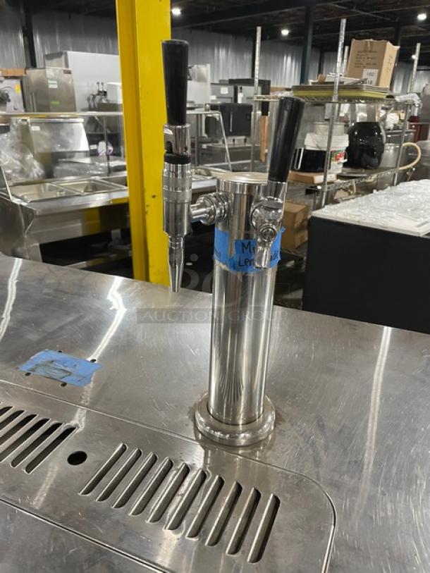 Atosa Commercial Stainless Steel 2 Door Back Bar Cooler/Direct Draw Kegerator! With Single Tower Double Tap! With Drip Tray! Model: MKC58 SN: MKC58AUS10031B091600C40018! 115V 1 Phase! On Casters! - Image 5 of 11