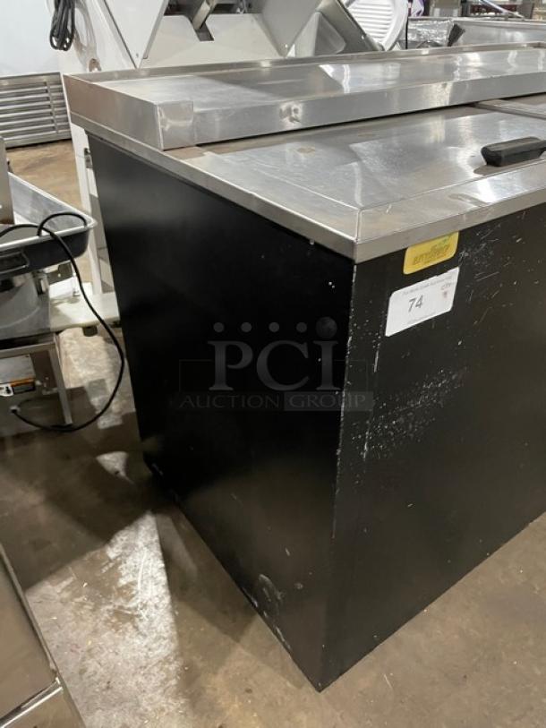 Fogel Commercial Black Powder Coated Double Section Back Bar Bottle Cooler! With Stainless Steel Top & Double Sliding Lids! Model: BC-50DBST SN: 2003100019! 115V 1 Phase! - Image 2 of 8