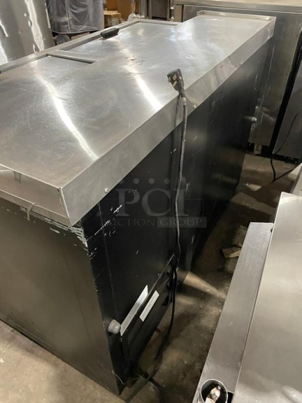 Fogel Commercial Black Powder Coated Double Section Back Bar Bottle Cooler! With Stainless Steel Top & Double Sliding Lids! Model: BC-50DBST SN: 2003100019! 115V 1 Phase! - Image 4 of 8