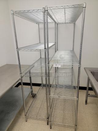 (2) 4-Shelf Metro Racks! Is your kitchen, pantry, or storeroom overflowing? It's time to get organized and maximize your space with this fantastic deal!
We've got (2) versatile 4-shelf Metro Racks available, perfect for any commercial kitchen, restaurant, dry storage area, or even your home garage! *BUYER MUST REMOVE - NO SHIPPING OR HANDLING AVAILABLE*