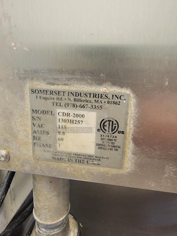 Somerset CDR-2000 20" Two Stage Dough Sheeter! Tired of inconsistent dough thickness and slow hand-rolling in your bakery or pizzeria? Revolutionize your dough production with this powerful Two Stage Dough Sheeter!
This commercial-grade sheeter is designed to make light work of even the toughest doughs, delivering perfectly uniform sheets every single time. *BUYER MUST REMOVE - NO SHIPPING OR HANDLING AVAILABLE* See video link in description below 👇 - Image 5 of 6