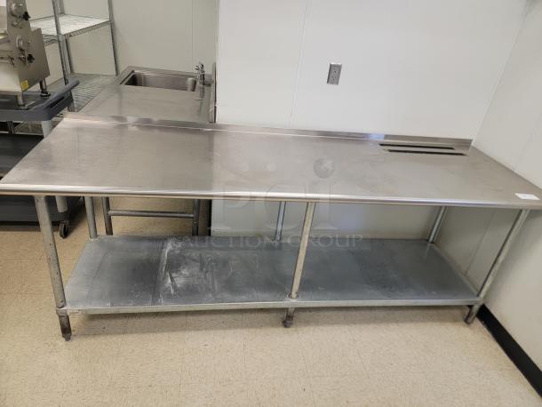 8' Stainless Steel Workstation - Commercial Grade! Need serious prep space in your commercial kitchen or workshop? Look no further! We're offering a robust 8-foot Stainless Steel Workstation, perfect for any high-demand environment. This is a vital piece of equipment designed for durability and sanitation. *BUYER MUST REMOVE - NO SHIPPING OR HANDLING AVAILABLE* - Image 1 of 3