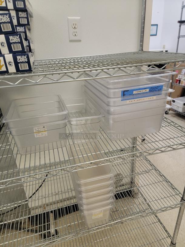 5' Metro Rack + Bonus Gloves & Food Storage Containers! Get organized AND stocked up! This fantastic bundle features a 5-foot, 5-shelf Metro Rack – the ultimate solution for optimizing your storage space – plus we're throwing in a bonus assortment of food-safe gloves and storage containers!

This is an ideal package for restaurants, home kitchens, garages, pantries, or any place needing serious organization and immediate utility. *BUYER MUST REMOVE - NO SHIPPING OR HANDLING AVAILABLE* - Image 3 of 4