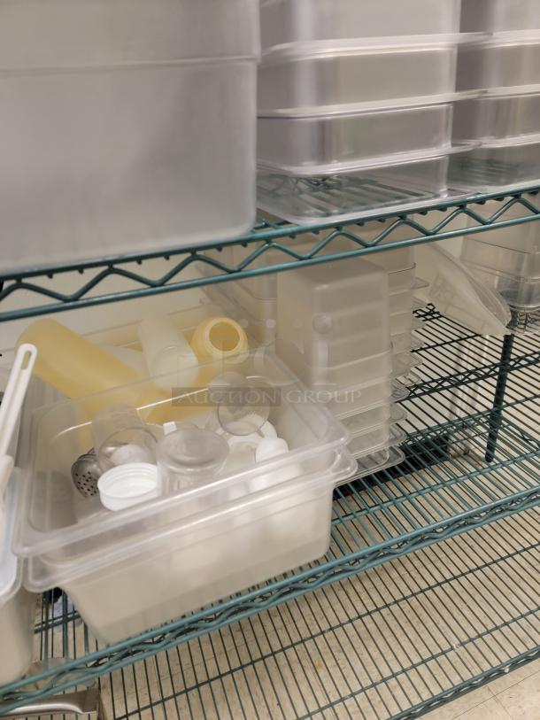5' Metro rack with assorted food storage containers! Is your kitchen or pantry a chaotic mess? Get organized and boost your storage capacity with this fantastic bundle! We're offering a 5-foot, 5-shelf Metro Rack, renowned for its durability and versatility, and we're sweetening the deal by including a bonus assortment of food-safe storage containers! *BUYER MUST REMOVE - NO SHIPPING OR HANDLING AVAILABLE* - Image 4 of 8