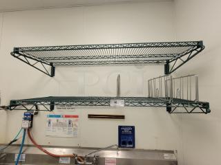 (4) Metro SmartWall G3 Shelves - Optimize Your Space! Looking to maximize your storage and organization? We have (2) 5 Foot and (2) 2 Foot Metro SmartWall G3 Shelves, perfect for any commercial kitchen, laboratory, healthcare facility, or even a highly organized home garage! *BUYER MUST REMOVE - NO SHIPPING OR HANDLING AVAILABLE*