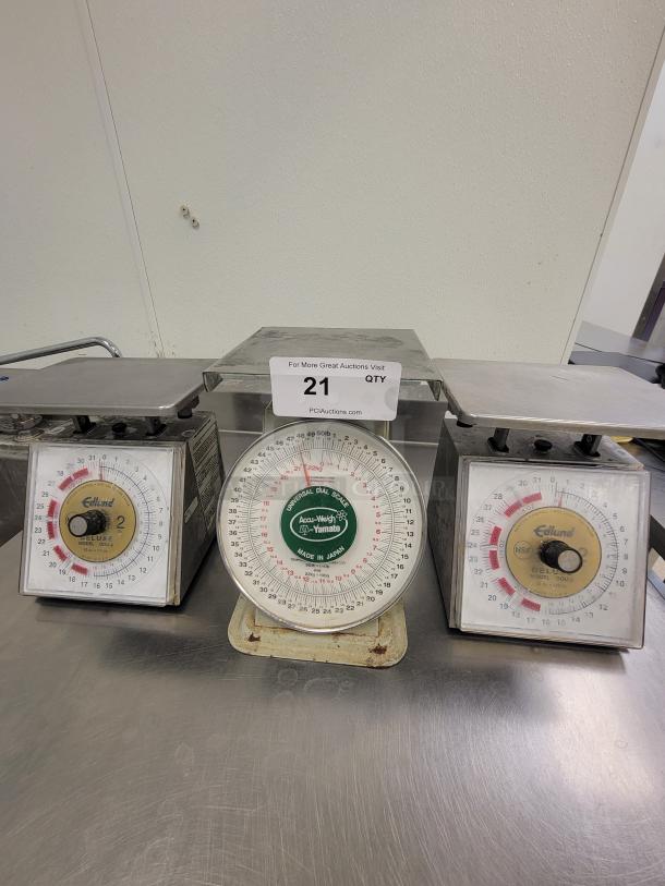 Yamato / Edlund Dishwasher-Safe Dial Scales - Precision & Hygiene! Maintain perfect portions and impeccable hygiene! With this set of (3) Yamato / Edlund Universal Dishwasher-Safe Dial Scales, essential tools for any commercial kitchen, bakery, deli, or even a home kitchen that demands professional-grade accuracy and easy cleaning. *BUYER MUST REMOVE - NO SHIPPING OR HANDLING AVAILABLE* - Image 1 of 2