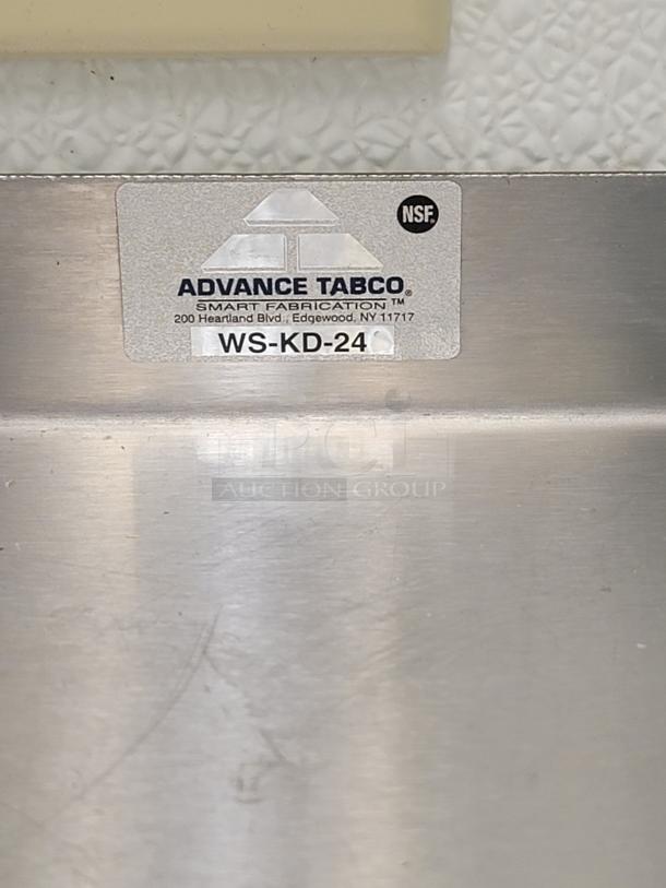 2' Advance Tabco Stainless Steel Wall Shelf - Maximize Your Space! Looking for durable and hygienic storage? We're offering a high-quality 2-foot Advance Tabco Stainless Steel Wall Shelf, perfect for adding essential storage above prep tables, sinks, equipment, or in any area where you need quick access to items. Ideal for commercial kitchens, laboratories, workshops, or even a sleek home organization solution. *BUYER MUST REMOVE - NO SHIPPING OR HANDLING AVAILABLE* - Image 3 of 3