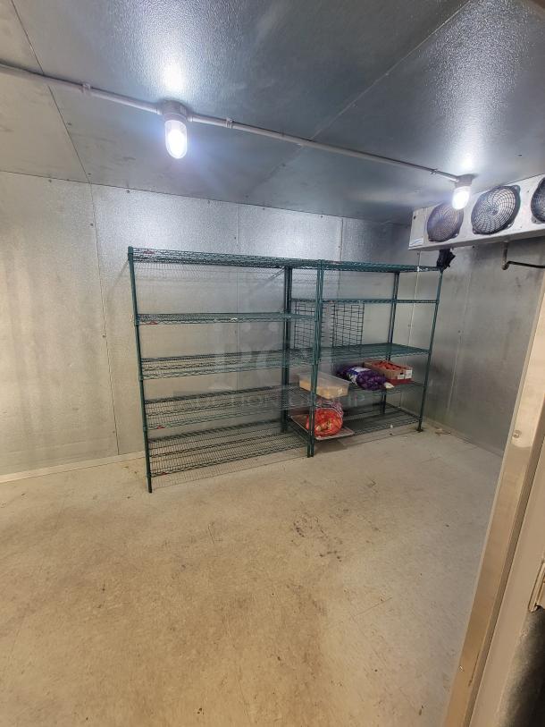 Imperial Super Insulated 18' Walk-in Cooler with 3 Glass Door Pass-Through & Bonus Shelving! Massive cold storage and display solution available! We're offering a fantastic deal on a 18-foot Imperial Super Insulated Walk-in Cooler, featuring a convenient 3-Glass Door Pass-Through for easy merchandising and access. Heatcraft MOHO25 Outdoor/Rooftop condensing unit.  As a special bonus, this package includes Metro Racks and additional shelving to get you organized right away! - *BUYER MUST DISASSEMBLE AND REMOVE - NO SHIPPING OR HANDLING AVAILABLE* - Image 7 of 20