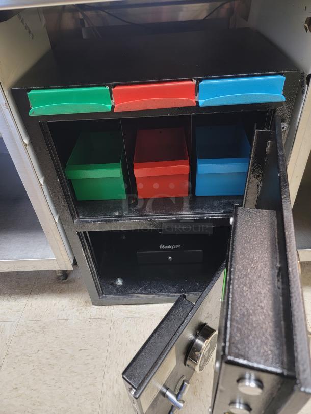 Cennox Drop Drawer Commercial Grade Under-Counter Deposit Safe - Secure Your Cash! Enhance your cash management and security! We're offering a robust Cennox Commercial Grade Under-Counter Drop Drawer Safe, a vital tool for businesses needing to secure cash, checks, or sensitive documents throughout the day. This unit combines a secure top drop with a spacious bottom compartment for reliable protection. *Combinations will be provided to the winning bidder* *BUYER MUST REMOVE - NO SHIPPING OR HANDLING AVAILABLE* - Image 1 of 4