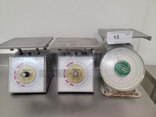 Yamato / Edlund Dishwasher-Safe Dial Scales - Precision & Hygiene! Maintain perfect portions and impeccable hygiene! With this set of (3) Yamato / Edlund Universal Dishwasher-Safe Dial Scales, essential tools for any commercial kitchen, bakery, deli, or even a home kitchen that demands professional-grade accuracy and easy cleaning. *BUYER MUST REMOVE - NO SHIPPING OR HANDLING AVAILABLE*
