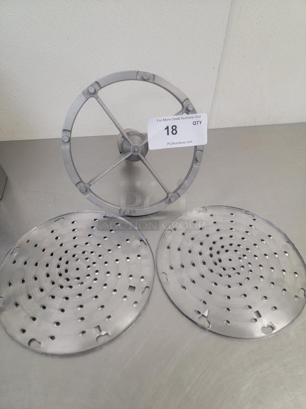 Hobart Pelican Head Attachment and Grater Shredder Discs! Enhance Your Commercial Mixer! Unlock the full potential of your Hobart commercial mixer with this versatile Pelican Head Attachment and a set of Grater/Shredder Discs! This heavy-duty attachment is a game-changer for efficiently processing large quantities of vegetables, cheeses, and other ingredients, saving you time and labor in your commercial kitchen, bakery, or deli.  *BUYER MUST REMOVE - NO SHIPPING OR HANDLING AVAILABLE* - Image 1 of 3