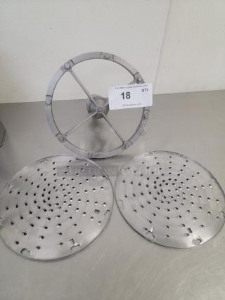 Hobart Pelican Head Attachment and Grater Shredder Discs! Enhance Your Commercial Mixer! Unlock the full potential of your Hobart commercial mixer with this versatile Pelican Head Attachment and a set of Grater/Shredder Discs! This heavy-duty attachment is a game-changer for efficiently processing large quantities of vegetables, cheeses, and other ingredients, saving you time and labor in your commercial kitchen, bakery, or deli.  *BUYER MUST REMOVE - NO SHIPPING OR HANDLING AVAILABLE*