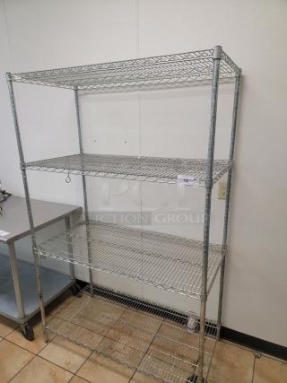 Focus NSF Metal Racking Shelves! Is your kitchen or pantry a chaotic mess? Get organized and boost your storage capacity with this fantastic rack! We're offering a 4-foot, 4-shelf  Commercial Grade Wire Rack, renowned for its durability and versatility. *BUYER MUST REMOVE - NO SHIPPING OR HANDLING AVAILABLE*